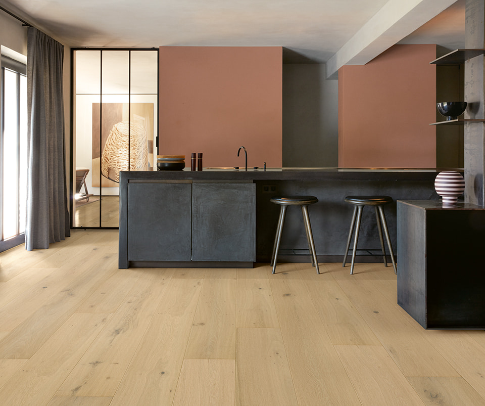 Quick-Step Cascada CASC3888 parketi ilə mətbəx